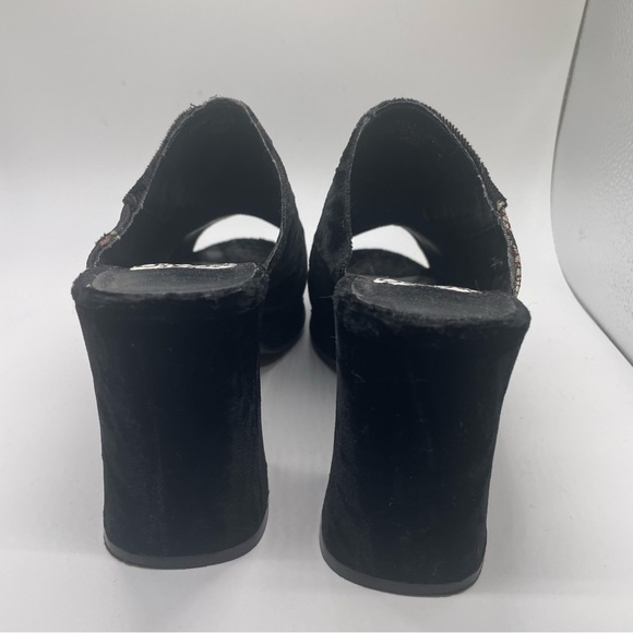 XOXO Velvet Platform Heels Black with Floral Pattern Women’s Size 7 - Picture 6 of 8